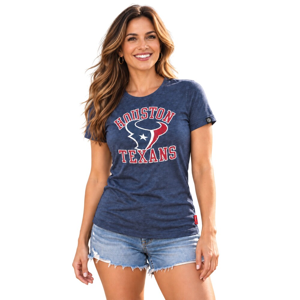 Nike Women's Houston Texans Retro Triblend Short Sleeve T-shirt Blue Medium